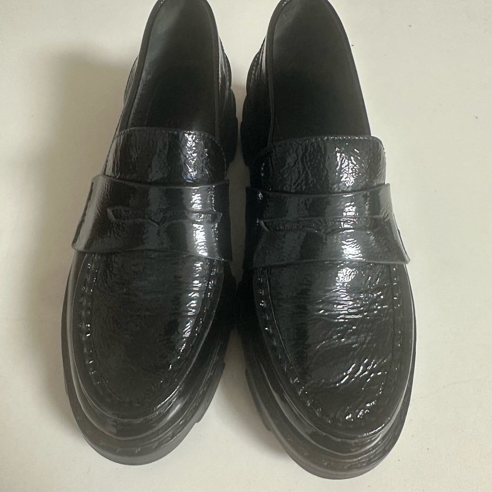 Rag & Bone Black Leather Loafers with Chunky Sole